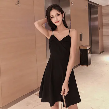 COIGARSAM Seksikas Naiste ühes tükis kleit korea Suvel Moe Spagetid Rihm Kleidid Must 7083