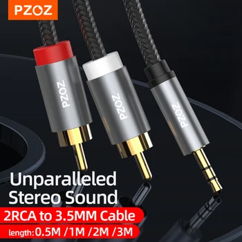 PZOZ 3.5 mm Jack, et 2 RCA, Aux Kaabel 3.5 mm 2RCA RCA Kaabli Adapter Splitter Audio Kaabel TV Box kodukino Kõlari Juhe