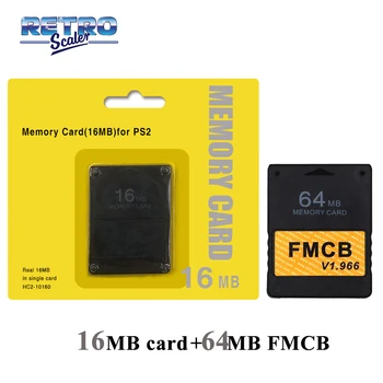 RetroScaler Mälu Crad Pack 16MB jaoks ps2+V1.966 FMCB Tasuta McBoot Mälukaart 8MB/16MB/32MB/64MB jaoks PS2