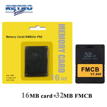 RetroScaler Mälu Crad Pack 16MB jaoks ps2+V1.966 FMCB Tasuta McBoot Mälukaart 8MB/16MB/32MB/64MB jaoks PS2