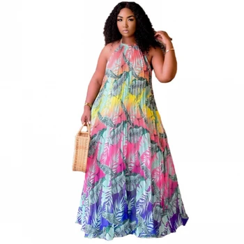 Aafrika Kleidid Naistele 2021 Suvine Varrukateta Vetement Femme Dashiki Prindi Aafrika Kleit Riided Dashiki Ankara Kleidid Daamid