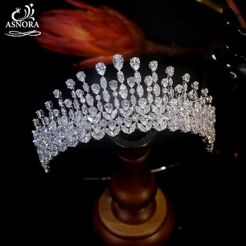 ASNORA Tiaras ja Võra Vintage Klassikaline Daamid Crystal Peapael Pruudi Pulm Bankett Tiara Crown Princess Juuksed Tarvikud