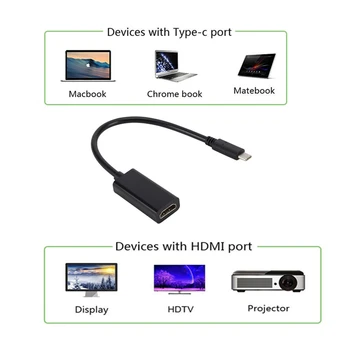 PzzPss USB-3.1-HDMI-cable-adapter 4K 30HZ USB Type C HDMI Adapter Meeste ja Naiste Converter for PC Arvuti TV Ekraanil HDTV