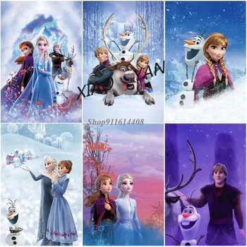 Disney Lõuendile Maali Klassikaline Anime Külmutatud Printsess Anna & Kristoff Plakatid ja Pildid Seina Art Pilte elutuba Home Decor