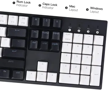 Keychron C2 Juhtmega G-Tüüpi-C Mehaaniline Klaviatuur, Valge Taustvalgustus Gateron pikavaihdettavaa Lüliti Mac Windows