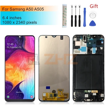 Samsung Galaxy A50 lcd a505f SM-A505FN/DS A505F/DS-Touch Ekraani Digitizer Assamblee +raam samsung a50 lcd parandus osad