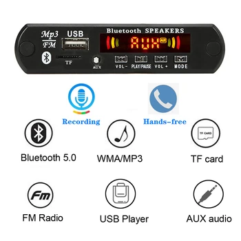 Hands-free MP3-Mängija, Digiboksi, Juhatuse Bluetooth Moodul MP3 Dekooder Juhatuse autokomplekti FM-Raadio TF USB ja 3,5 MM WMA) AUX Audio Vastuvõtja