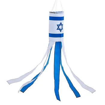 Iisraeli Lipu Patriootliku Tuul Sokk Lipu Iisraeli Sõltumatu Päev Kaunistused Veekindel Fade Vastupidav Väljas Aed Windsock