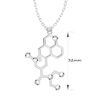 3D LSD Molekuli Teadus Bioloogia Keemilise Struktuuri Võlu Ripats Kaelakee Koos Keti Katmine Keemia Mood Ehteid