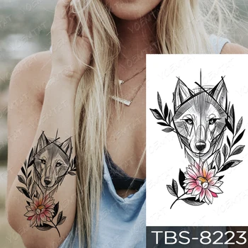 Veekindel Ajutine Tätoveering Kleebis Lind, Lill, Hunt Flash Tätoveering Tiiger Lõvi Moon Fox Rose Body Art Käsi Vee Üleandmise Võltsitud Tatto