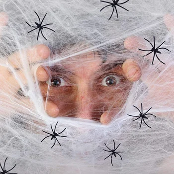 20g Halloween Hirmutav Pool Stseeni Rekvisiidid Valge Veniv Ämblikuvõrk Spider Web Õudus Halloween Teenetemärgi Baar Kummitab Maja