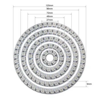 WS2812B LED Pixel Eraldi Adresseeritavad Ringi 8/16/24/35/45Leds WS2812 Sisseehitatud IC Täielik Värvi Ring Led Modules Kerge DC5V