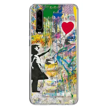 Banksy Graffiti Kunst Referaat Telefoni puhul Huawei P30 P40 20 10 Mate 20 10 30 Lite Pro P Smart Z Plus + Art Shell Kate Coque