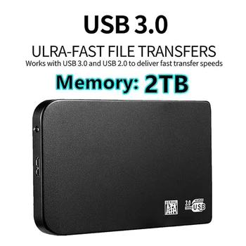 External 2TB SSD 1 TB 500 GB Portable External Hard Drive Windows USB 3.0 Kõvaketas Tahked Drive Sülearvuti Micro-B Kaabel
