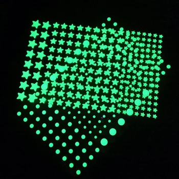 211/202pcs Helendav 3D Tähed Dots Seina Kleebis Kids Room Magamistoaga Kodu Kaunistamiseks Decal Kuma Pimedas DIY Kleepsud