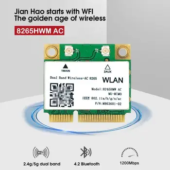 Dual Band Wireless Kaart Intel 7260 7260 8265 HMW Ac Mini PCI-E 2.4 G/5Ghz) Bluetooth-ühilduva 802.11 ac/a/b/g/n 5G Antenn