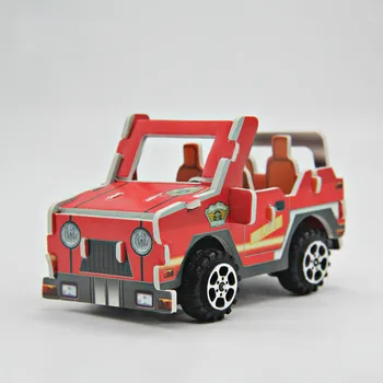 2021 Uus 3D Traffic Teema Kids DIY Paber Puzzle Haridus Mänguasjad Lastele Käsitöö Racing Tõmba Tagasi Auto Mänguasjad Lasteaeda Kingitusi