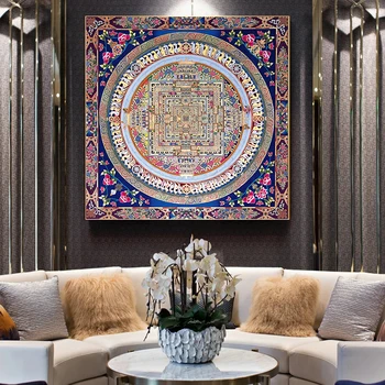 Kaasaegse Maali Thangka Mandala Buddha Seina Kunsti Pildid, Plakatid ja Pildid Seina Art Lõuend Maalimine elutuba Home Decor