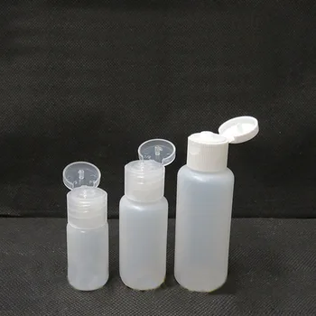50tk 10 ml/20 ml/30ml Plastikust Squeezable PE Klapp Kaas Emulsioon Pudelid, Kosmeetika proovinõusse Reisi Vedelik Korduvtäidetavaid Viaali Jar