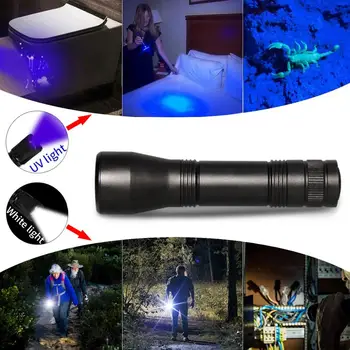 UV-Taskulamp 5 Režiimid Zoomable Funktsiooni Tõrvik Pet Uriini Plekke Detektor Skorpion Mini UV-Valguse kasutamise 18650 Aku UV-Lamp