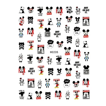 10PC Miki Minnie Mickey Mouse Küünte Disney Küünte Kleebis Design Nail Art Decal Teenetemärgi Tarvikud Liugur Isekleepuv Kleebis