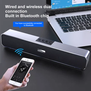 Juhtmevaba Bluetooth Kõlar, Bluetooth 5.0 6D Stereo Intelligentne Müra Vähendamise kodukino Audio-Mängija, Arvuti, TELEVIISOR Sülearvuti