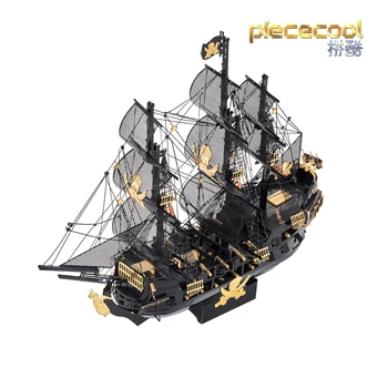 Piececool 3D Metallist Puzzle P151Pirate Laeva Sõjalise Assamblee metallist Mudel kit DIY 3D Laser Cut Mudel Puzzle Lastele mõeldud Mänguasjad