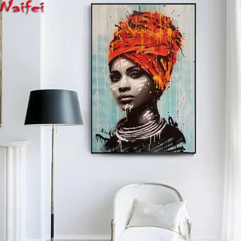 DIY diamond maali Aafrika Naiste ilu naine ristpistes täis mosaiik diamond tikandid 5D ruut, ring kodu kaunistamiseks