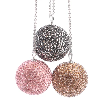Crystal Ball Ripats Kaelakee Auto Tahavaatepeegli Võlusid Bling Ornament Kingitused