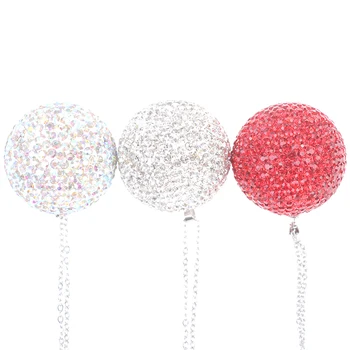 Crystal Ball Ripats Kaelakee Auto Tahavaatepeegli Võlusid Bling Ornament Kingitused
