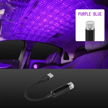 LED Auto Katuse Star Night Light Projektor USB Dekoratiivne Lamp Kia Forte Ceed Stonic Stinger Rio Picanto Niro Soulster No3 Valus