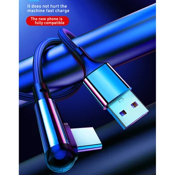 Küünarnuki USB-C Kaabel või USB-Tüüp C Data Kaabel Samsung S10 9 Huawei 30Pro Xiaomi 3A USB-C Kiire Laadimine Kaabel-Micro-USB Type-C Nööri