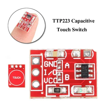 5TK TTP223B Touch Võti Lüliti Moodul Puudutades Nuppu Self-Locking/Nr-Kesklukustus Mahtuvuslik Lülitid Ühe Kanali Rekonstrueerimine
