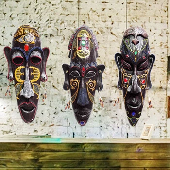 Vaik Mask Seina Riputamise Aafrika Mask Seina Kaunistamiseks Retro Kolmemõõtmeline Ripats KTV Baar Isiksuse Teenetemärgi Kaunistused