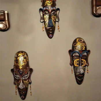 Vaik Mask Seina Riputamise Aafrika Mask Seina Kaunistamiseks Retro Kolmemõõtmeline Ripats KTV Baar Isiksuse Teenetemärgi Kaunistused