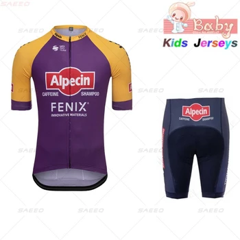 ALPECIN FENIX 2021 Poisid Tüdrukud Suvel Jalgratas, Rattasõit Jersey Komplekt Püksid Lastele, Beebi Hingav Lapsed Bike Riided Jalgratta Kanda