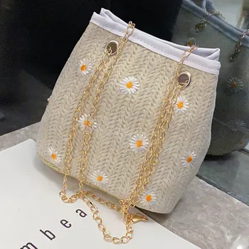 Väike Daisy Rist Keha Kotid Nahast Punutud Kopp Kott 2021 Uus Õla Messenger Bag Daamid Kett Käe Kotid Naistele #SRN