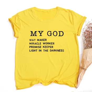 Nii Tegija Ime Töötaja, Mu Jumal, Kristlike Naiste Suvel Lühikese Varrukaga T-Särk Streetwear Naiste Riided Usu Graafiline Tees Tops