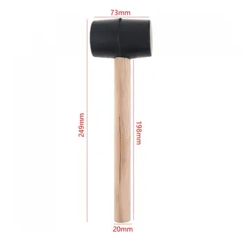 230g Must, Mitte-elastse Kummi Haamriga Kivi Hammer ümara Pea ja Puidust Käepide DIY Käsi Tööriist