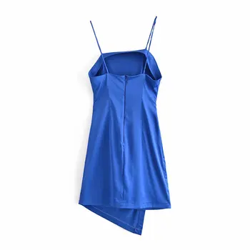 2021 Uus Suvine Naiste Ebaregulaarne Kleit Plisseeritud Pilduma Lühikesed Kleidid Stiilne Lady Fashion Naiste Vabaaja Rihmad
