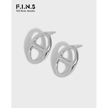 F. I. N. S INS Originaalne Disain Minimalistlik Geomeetriline Sea Nina S925 Sterling Silver Kõrvarõngad Naastud Mood Ehteid Brincos Naistele