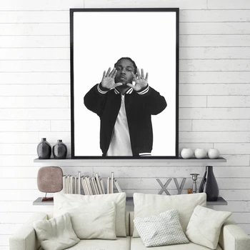 Kendrick Lamar Must Valge Plakat Lyrics Alates Justiits -, Hip-Hop Seina Art Lõuend Maal Kodus Seina Pildid, Muusika Tuba Teenetemärgi