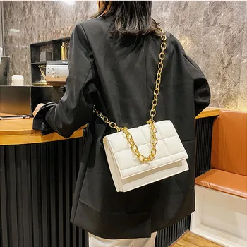 Luksuslik Naiste Disainer Käekotis Mood Kuld Kett Õlal Messenger Bag Kvaliteediga PU Nahast Crossbody Kott Naine Telefoni Kotis