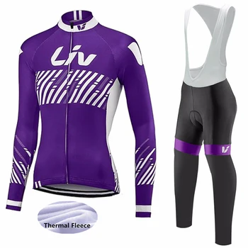 2020. aasta LIV Talvel naiste Termilise Fliis Jalgrattasõit jersey püksid, rinnatüki set ropa ciclismo invierno jalgratta riided Soe bike Riided Sobivad