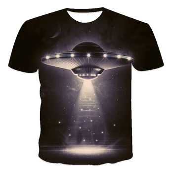2021 Uus Meeste UFO Disaini Seeria T-särk Moe Vaba aja veetmise Street Ulme Stiilis Meeste Lühikeste Varrukatega T-Särk XXS-6XL