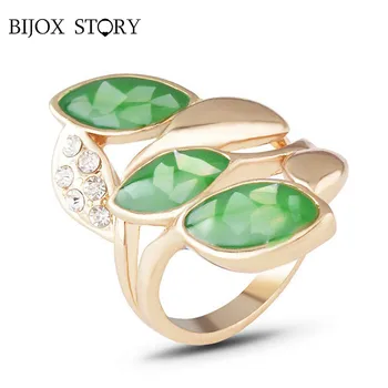 BIJOX LUGU mood 925 sterling hõbe ehted ringi koos lille kujuline emerald tsirkoon rõngad naiste pulm lubadus pool