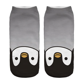 1pair Uus 3D Pingviin Loomade Trükitud sokk Meeste Uus Unisex Armas Väike toru Lõigatud Pahkluu Sokk Pehme Polüester sokk Vabaaja Charactor