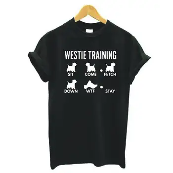West Highland Valge Terjer T-Särk Westie Koolituse Suvel Naine Tshirts Lühikesed Varrukad Tee Särk Femme Casual T-Särk Naiste Topid