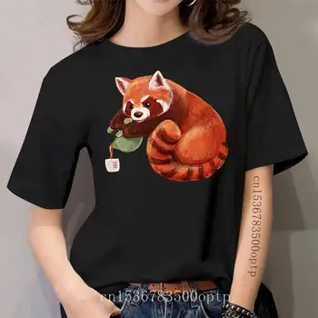 Naiste t-särk Punane Panda Valades Tee tshirt Naiste t-särk