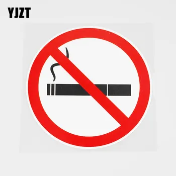 YJZT 11.6CMX11.6CM Suitsetamine On Keelatud Siin PVC Decal Auto Kleebis, millel on hoiatussildid 11B-0037